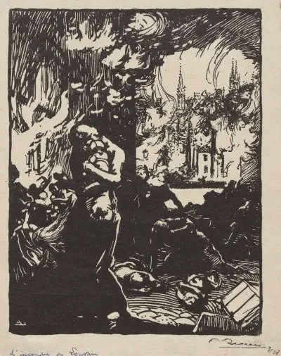 Der Brand von Löwen, 1914 – Nr. 5 von Auguste Louis Lepère