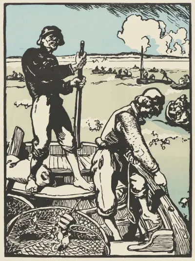 Loups de Mer (Shrimp Fishermen), Auguste Louis Lepère
