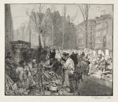 Marknaden vid skroten av Auguste Louis Lepère