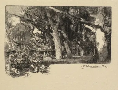 Noon under the Trees av Auguste Louis Lepère