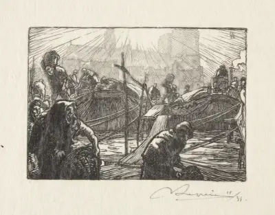 Notre-Dame från äppelmarknaden av Auguste Louis Lepère