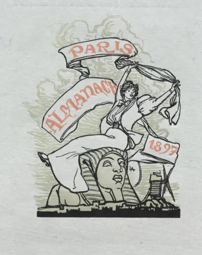 Paris Almanac, 1897; Back Cover, Auguste Louis Lepère