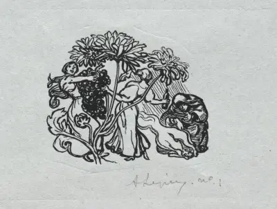 Paris Almanac, 1897; Tail-piece, Autumn, Auguste Louis Lepère
