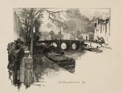 Lilla Seine-armen vid Pont Neuf av Auguste Louis Lepère
