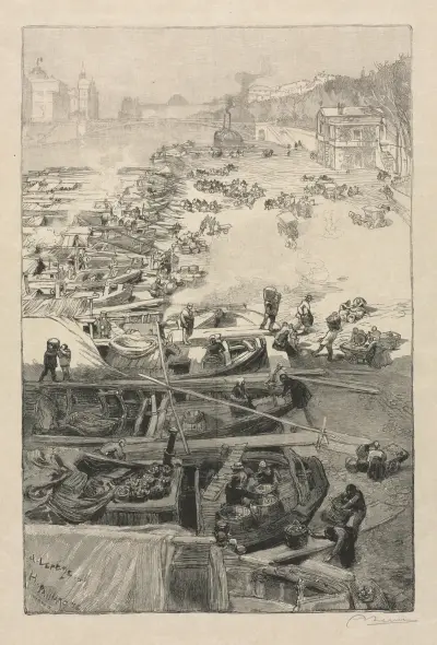 Potatoes Arriving at the Hôtel de Ville av Auguste Louis Lepère