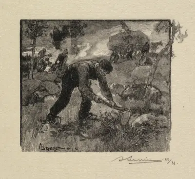 Pulling the Heather av Auguste Louis Lepère