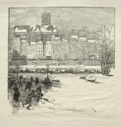 Stadshusets kaj av Auguste Louis Lepère