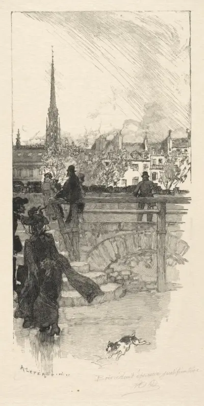 Quai des Grands Augustins, Paris av Auguste Louis Lepère