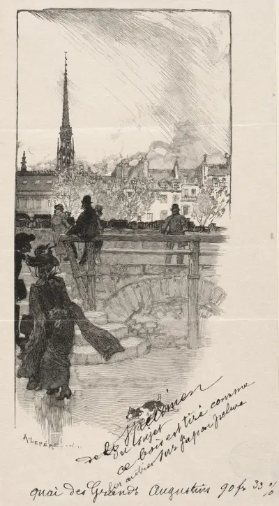Quai des Grands Augustins av Auguste Louis Lepère