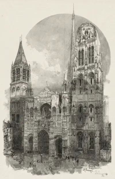 Rouen illustriert; Die Kathedrale von Rouen von Auguste Louis Lepère