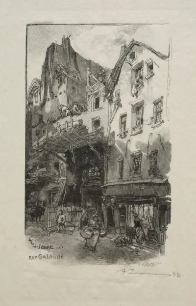 Rue Galande av Auguste Louis Lepère