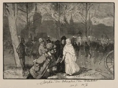 Utgången från Théâtre du Châtelet av Auguste Louis Lepère
