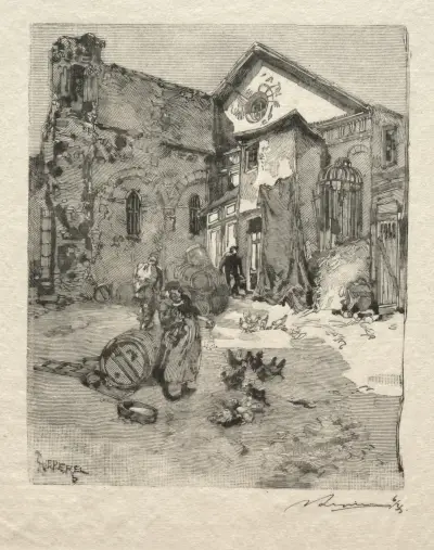 St. Julien le Pauvre; Le Portail av Auguste Louis Lepère