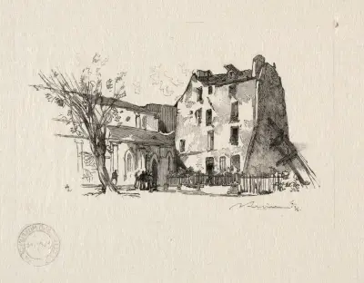 Saint-Julien-le-Pauvre; das Pfarrhaus von Auguste Louis Lepère
