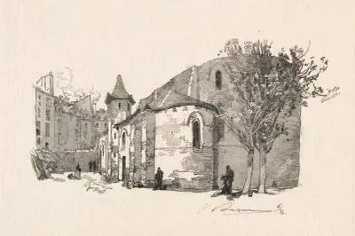 St. Julien le Vauvre, exteriör av Auguste Louis Lepère