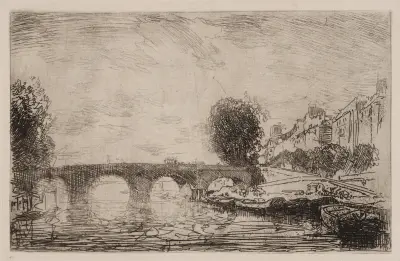 Solnedgång vid Pont Marie av Auguste Louis Lepère