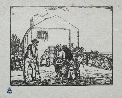Tiggarna vid det sista huset av Auguste Louis Lepère