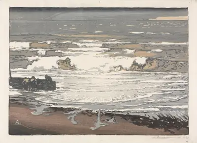 Brytande vågor, september 1901 av Auguste Louis Lepère