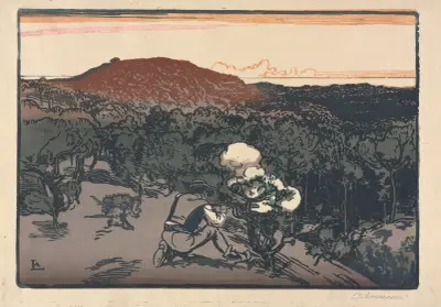 Tjuvskytten, sanddynorna i Saint-Jean-de-Mont av Auguste Louis Lepère