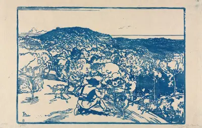 Tjuvskytten, dynerna i Saint-Jean-de-Mont av Auguste Louis Lepère