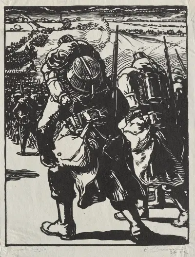 Trupp på marsch av Auguste Louis Lepère