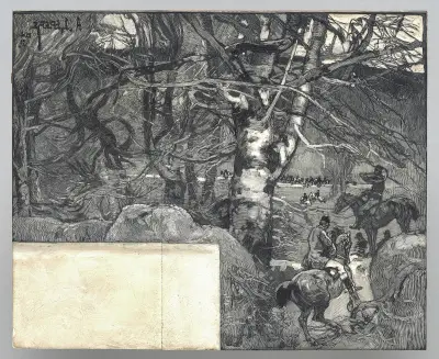 Jakt till häst, Mont Gérard av Auguste Louis Lepère
