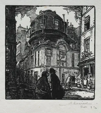 Vy över Hôtel Colbert av Auguste Louis Lepère