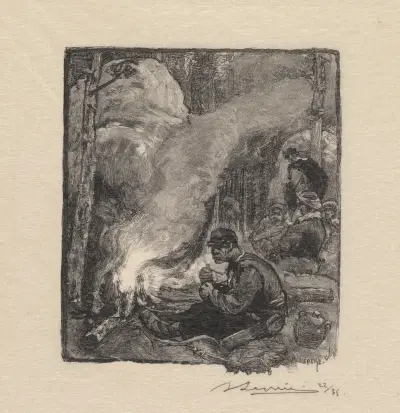 Skogsarbetarnas måltid av Auguste Louis Lepère