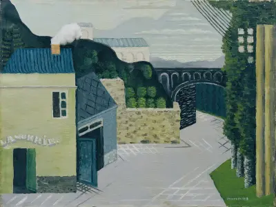 Stadt mit Viadukt av Louis Marcoussis