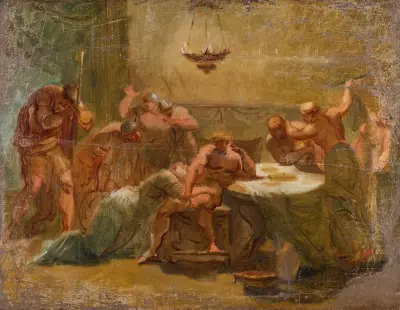 Priam before Achilles av Louis Masreliez