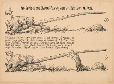 Bamsefar og Mikkel Ræv Pl.02 av Louis Moe