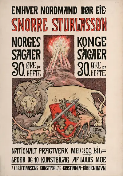 Enhver Nordmand bør eie; Snorre Sturlassøn, Norges Kongesagaer, 30. Øre pr Hefte av Louis Moe
