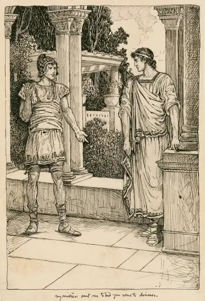 Comedy of errors. My mistress sent me to bid you come to dinner av Louis Rhead