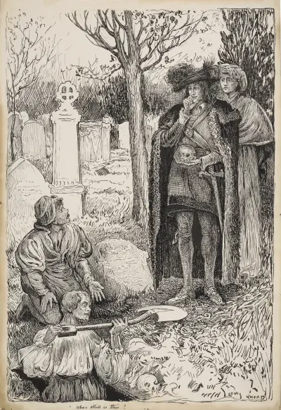 Hamlet, Prince of Denmark. Whose skull is this av Louis Rhead