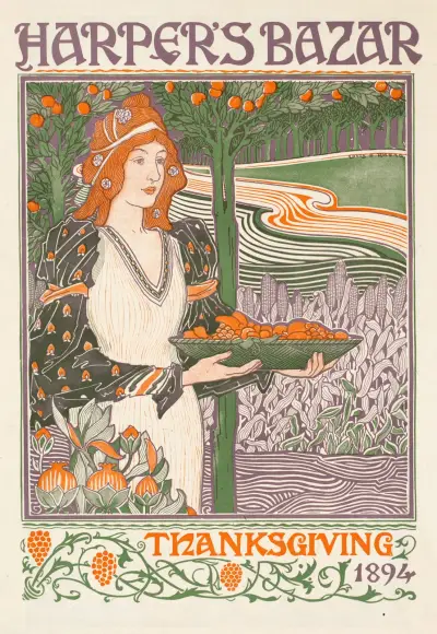 Harper’s Bazar Thanksgiving 1894 von Louis Rhead