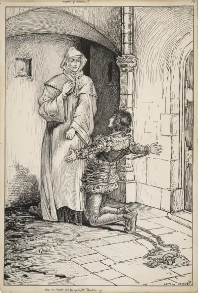Measure for measure. Hear me, Isabel, said the agonized Claudio av Louis Rhead