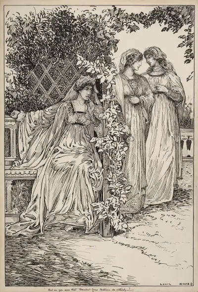Viel Lärm um nichts. Aber bist du sicher, dass Benedict Beatrice so sehr liebt? von Louis Rhead