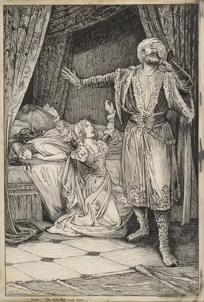 Othello, Emilia; Sie liebte dich, grausamer Mohr von Louis Rhead