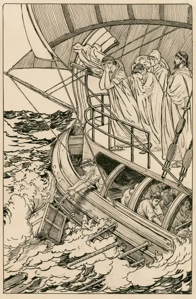 Pericles, Fürst von Tyrus. Als sie die Königin über Bord warfen von Louis Rhead