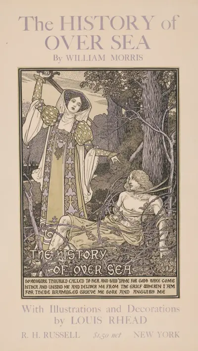 The history of over sea by William Morris av Louis Rhead