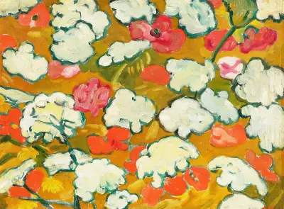 Vallmo och vita blommor av Louis Valtat