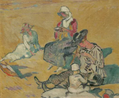 Kvinnor i arbete på stranden av Louis Valtat