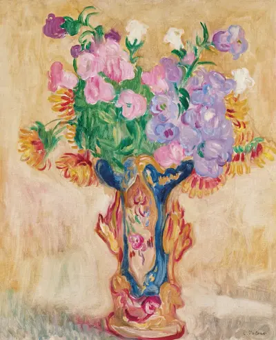 Stor bukett i porslinsvas av Louis Valtat