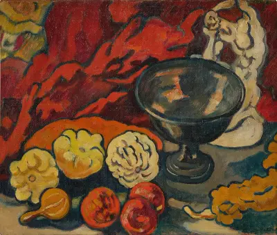 Stilleben med flaskkurbitsar av Louis Valtat