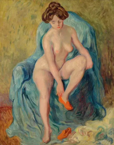 Nu aux chaussons rouges av Louis Valtat