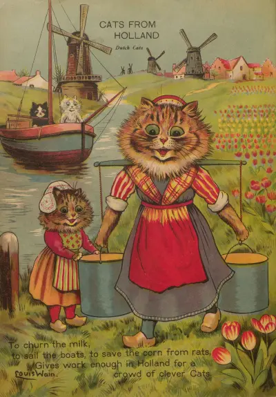 Katter från Holland av Louis Wain