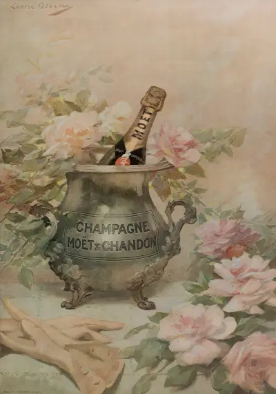 Affiche publicitaire pour Moët & Chandon av Louise Abbéma