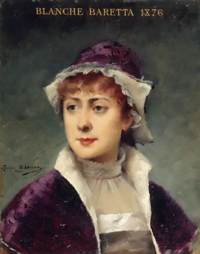 Portrait de Blanche Baretta (1855-1939), sociétaire de la Comédie-Française av Louise Abbéma
