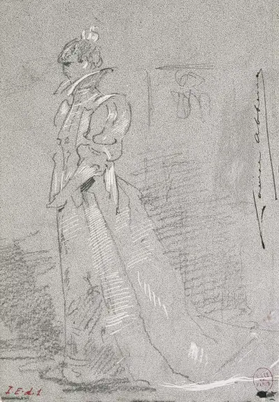 Portrait de Sarah Bernhardt en pied av Louise Abbéma
