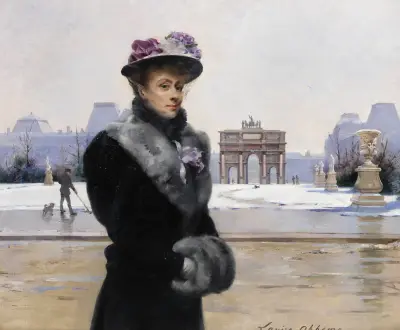 Winterspaziergang in Paris av Louise Abbéma